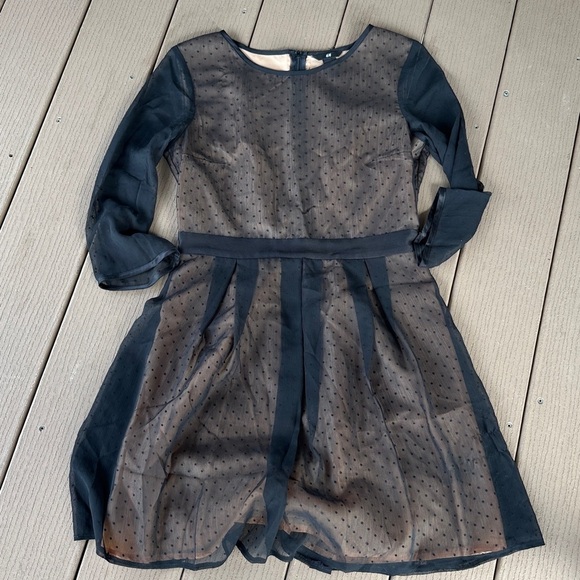 H&M Black and Tan Polka Dot Dress medium - Picture 1 of 4